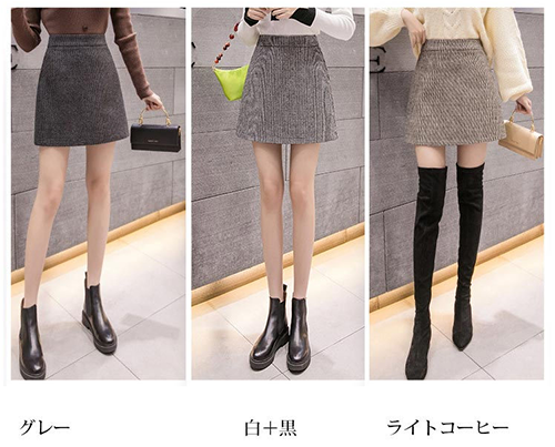 レディース ミニスカート Aライン 台形 バックジップ