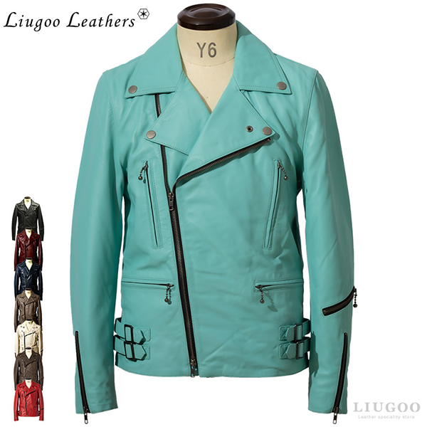 メンズ 本革 レザー UK ダブルライダース ジャケット Liugoo Leathers
