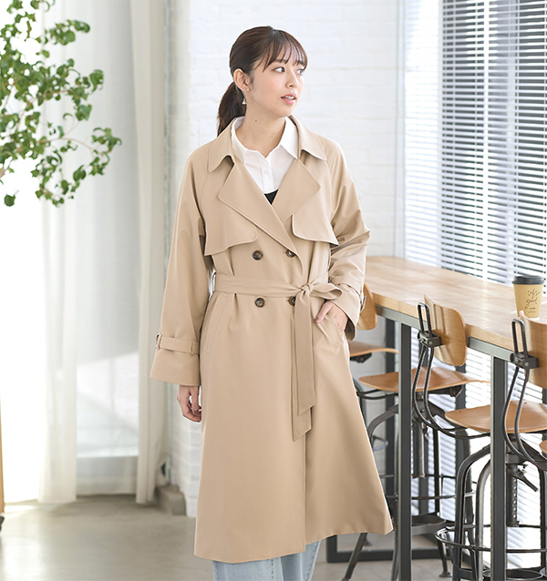 レディース トレンチ コート ロング Honeys
