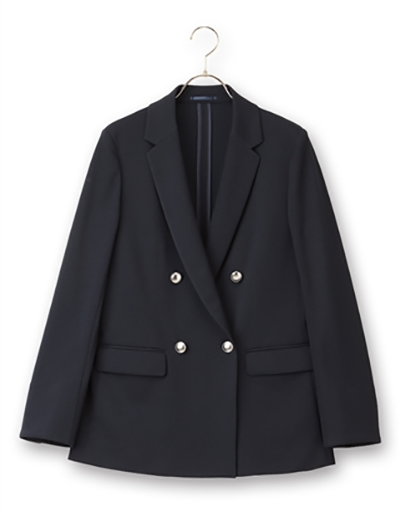レディース ダブル ジャケット 4ボタン 秒乾 ネイビー 洋服の青山