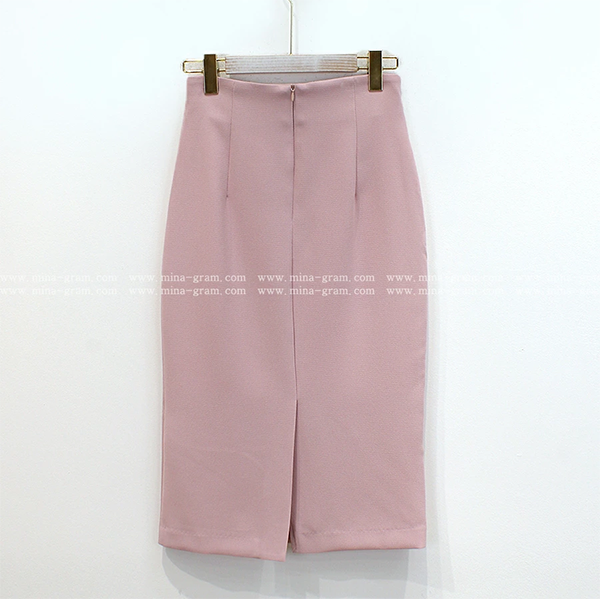 レディース Hライン タイトスカート ロング丈 バックZIP バックスリット ©DHOLIC
