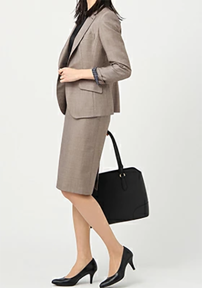 レディース タイトスカート ロング丈 バックファスナー バックスリット ベージュ 洋服の青山