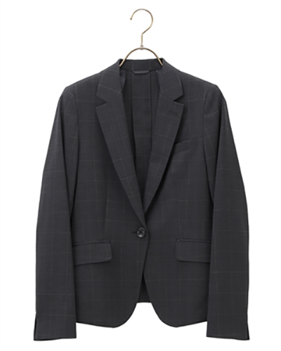 レディース シングル ミドル丈 テーラード ジャケット 1ボタン ネイビー 洋服の青山