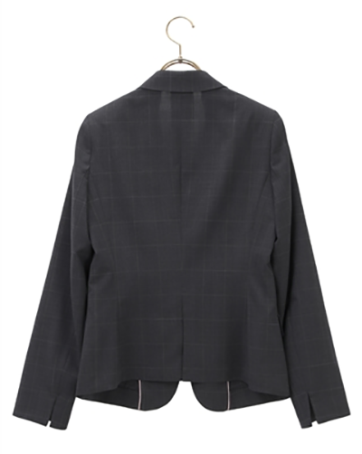 レディース シングル ミドル丈 テーラード ジャケット 1ボタン ネイビー 洋服の青山