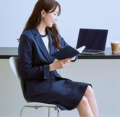 レディース リスピィ スーツ ジャケット セミフレアスカート 2点セット ニッセン