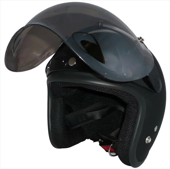 バイク スモール ジェット ヘルメット ZK-380 スモークミラーバブルシールド ザワキタオートパーツ