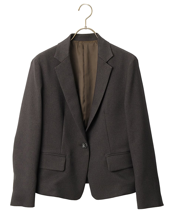 レディース 1ボタン テーラード ジャケット ブラウン 洋服の青山