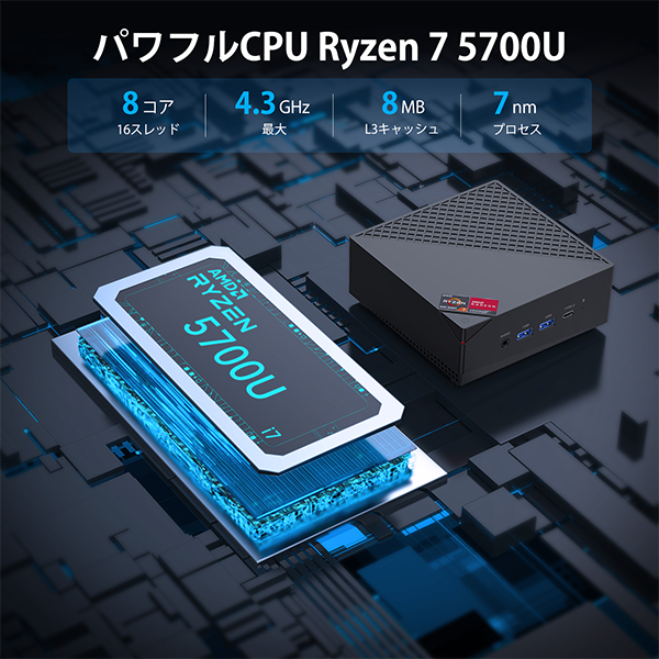 新品 ミニ デスクトップPC NiPoGi AM06Pro R7 Win11