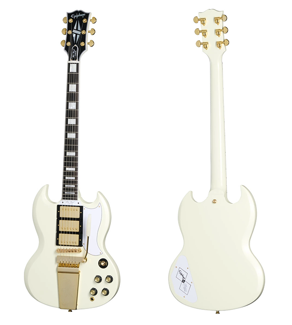 新品 エレキギター エピフォン Epiphone SG Custom with Maestro Vibrola Classic White