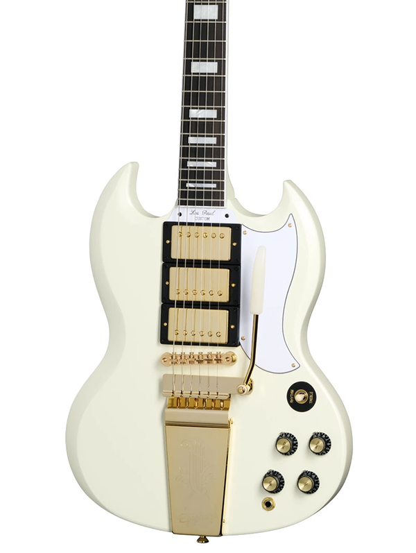新品 エレキギター エピフォン Epiphone SG Custom with Maestro Vibrola Classic White