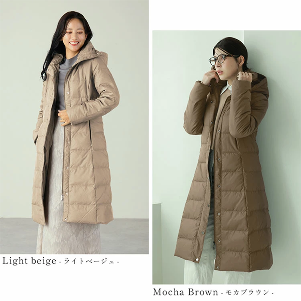 レディース ダウン コート ロング フード Filomo