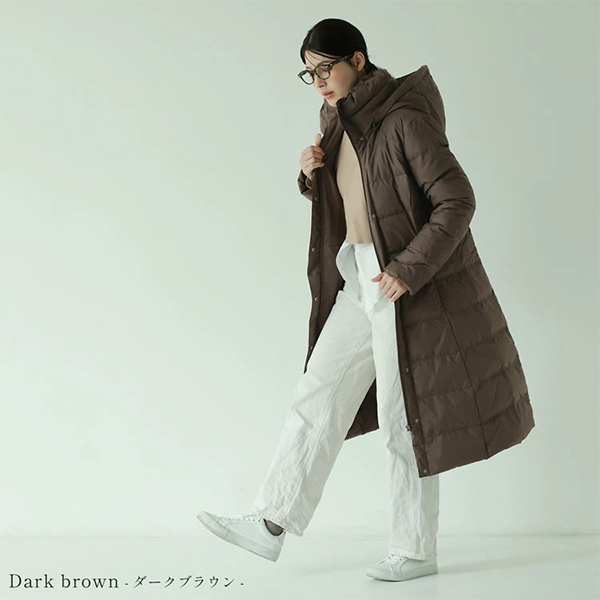 レディース ダウン コート ロング フード Filomo