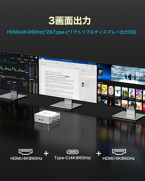 ミニデスクトップPC GMKtec M3 12th i5 Win11