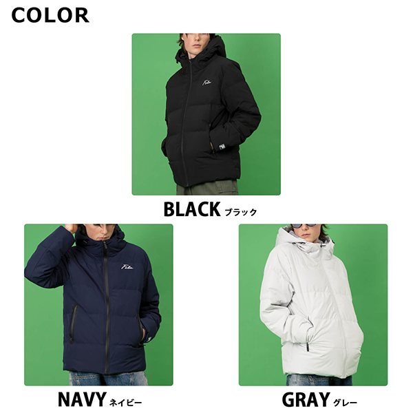 カラー：ユニセックス アウトドア ダウン ジャケット フード 防寒 fila