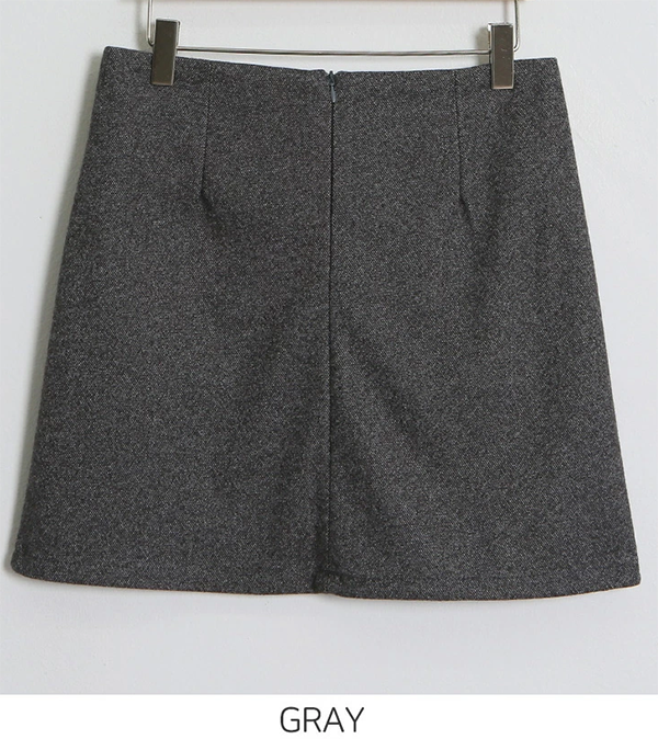 メルトンタッチ 台形 ミニスカート 38.0～40.0cm丈 バックファスナー ©DHOLIC