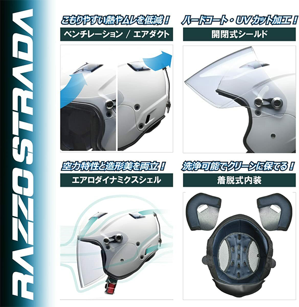 ジェット ヘルメット X-AIR RAZZO STRADA LEAD
