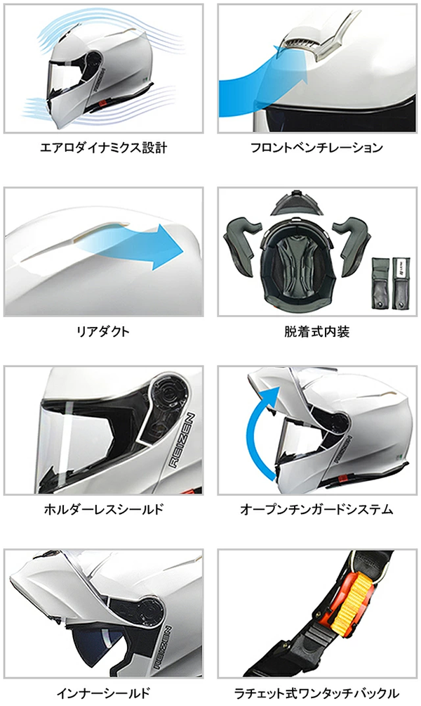リード工業 REIZEN モジュラー フルフェイス ヘルメット
