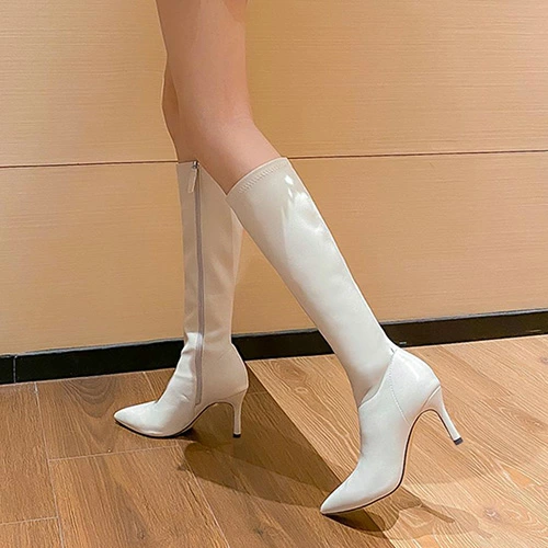 ロング ブーツ ポインテッドトゥ ピンヒール6cm