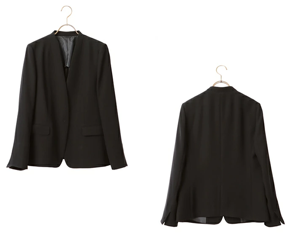 レディース ビジネス フロントホックV ノーカラー ジャケット