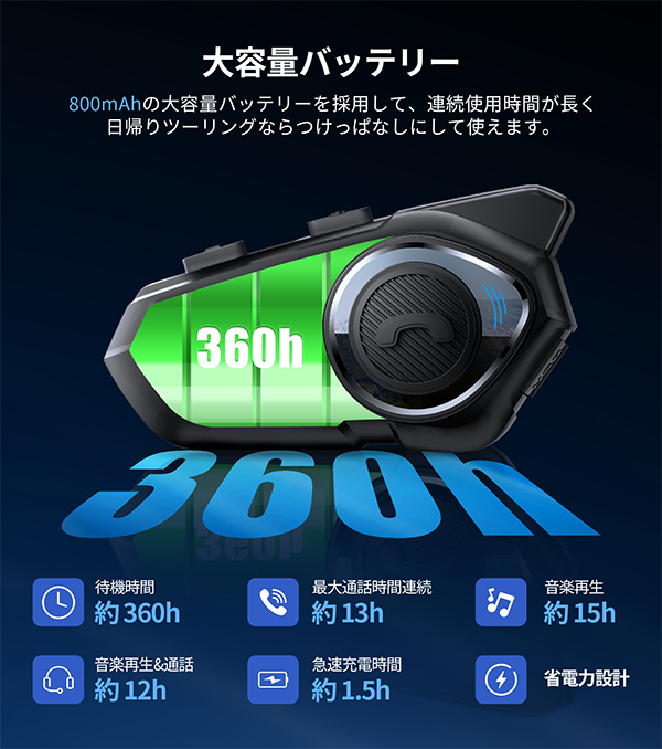 バイク インカム 通信機器 無線機 最大6人同時通話 JESIMAIK R16
