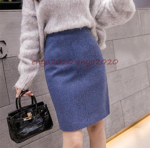タイト スカート ピーチ起毛素材 53/54/55cm丈 バックスリット バックファスナー