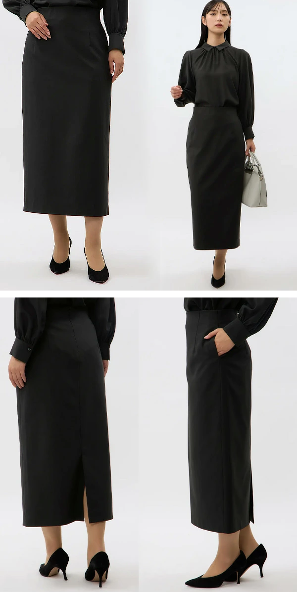 タイトスカート ロング（83～85cm丈） バックファスナー