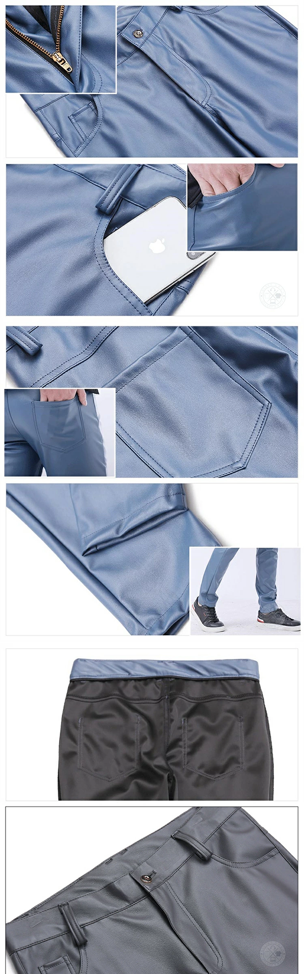 メンズ フェークレザー パンツ