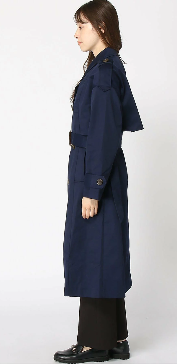 レディース トレンチ コート ロング ブリティッシュクロス ダブルブレスト MAISON BREEZE