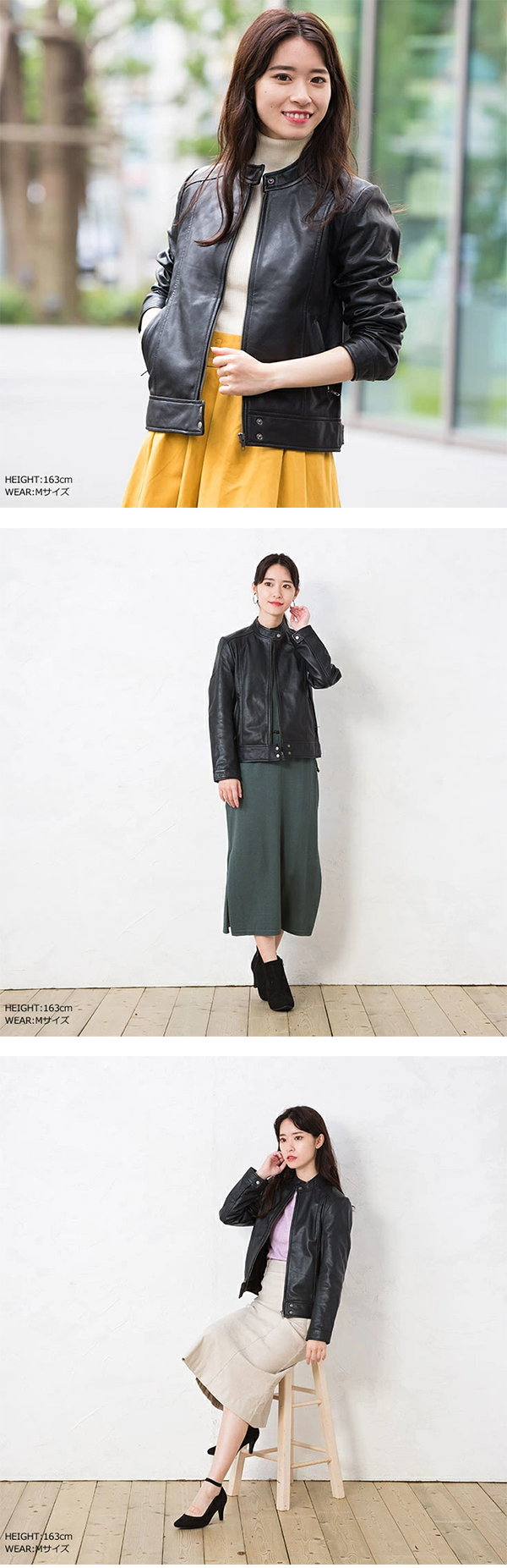 レディース シングル ライダース ジャケット レザー 本革 LIUGOO ZERO WASTE