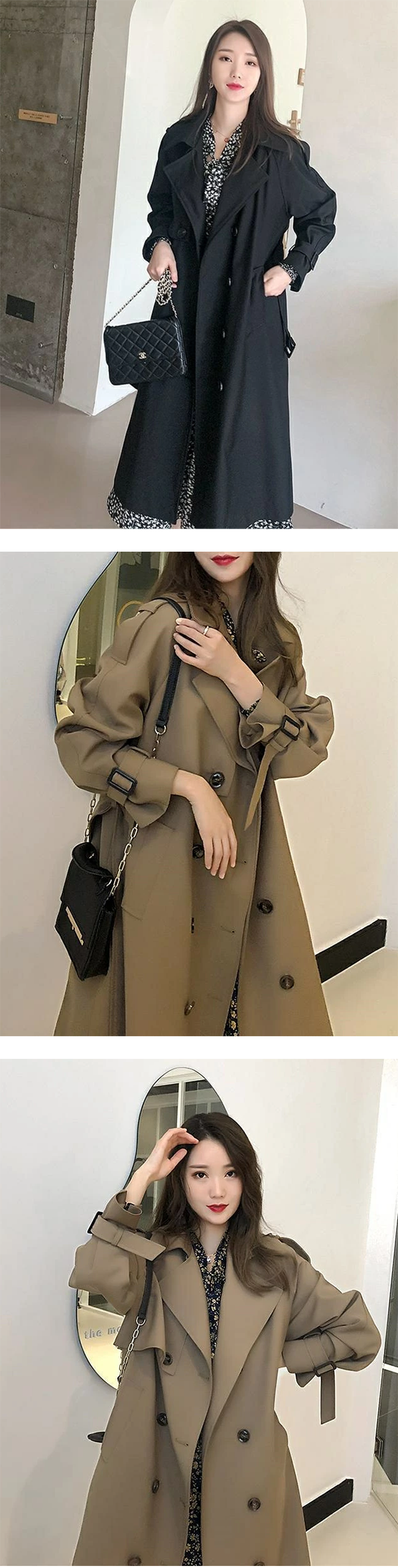レディース トレンチ コート スプリング ロング オレズ