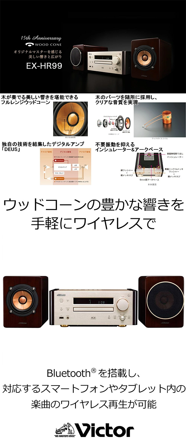 オーディオ コンポ CD デジタルアンプ フルレンジスピーカー EX-HR99 Victor ビクター