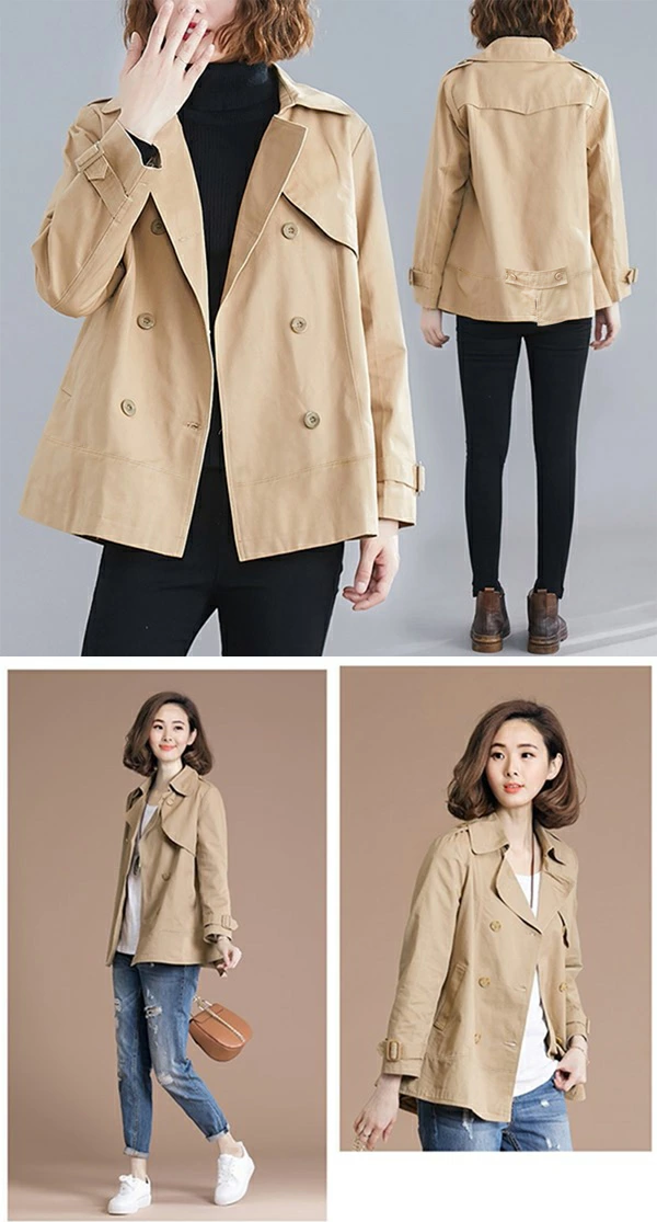 レディース トレンチ コート ショート Happy Sinny Shop