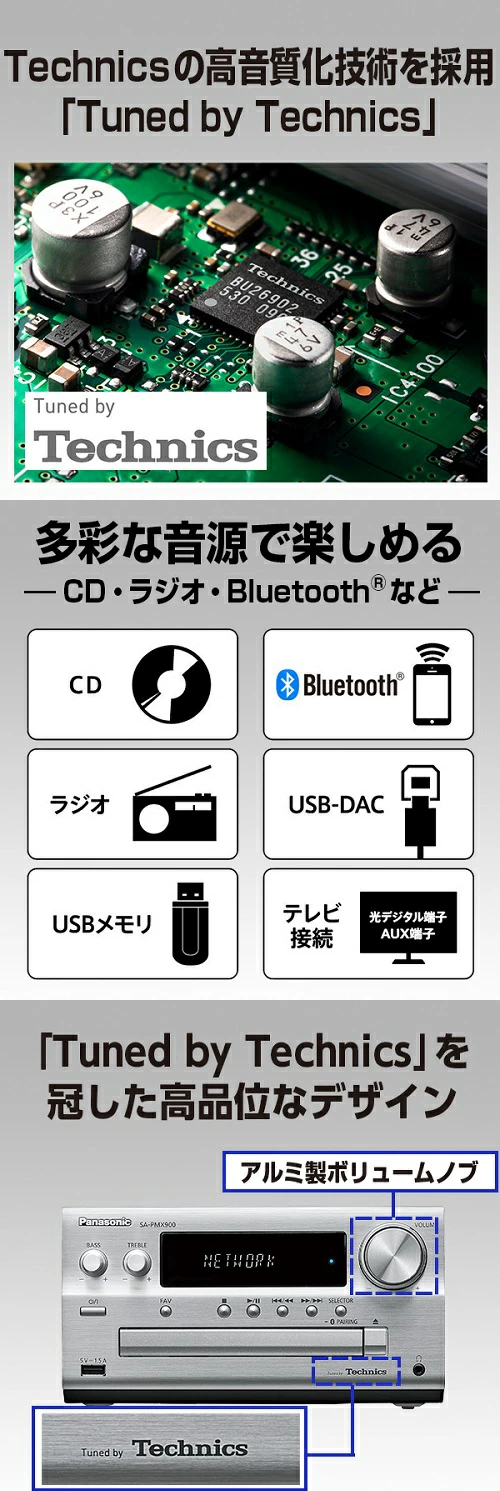 コンポ CDステレオシステム SC-PMX900-S シルバー Panasonic パナソニック
