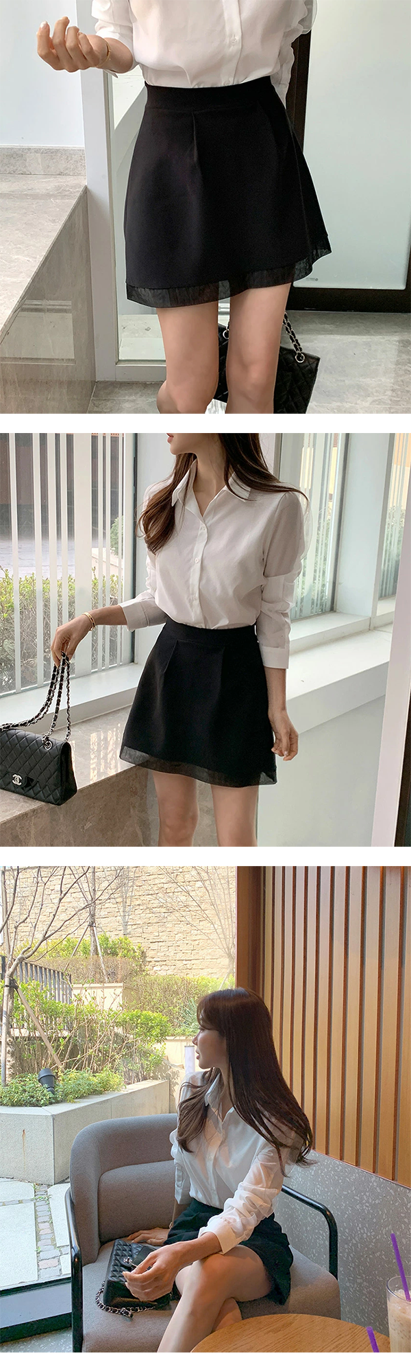 レディース Aライン ミニスカート 38cm丈 バックファスナー ©DHOLIC