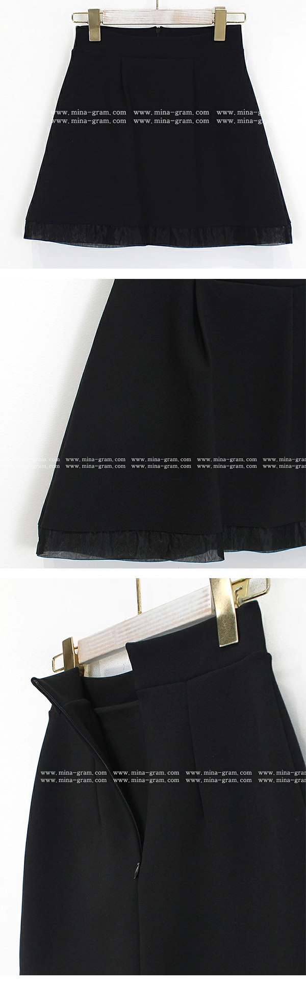 レディース Aライン ミニスカート 38cm丈 バックファスナー ©DHOLIC