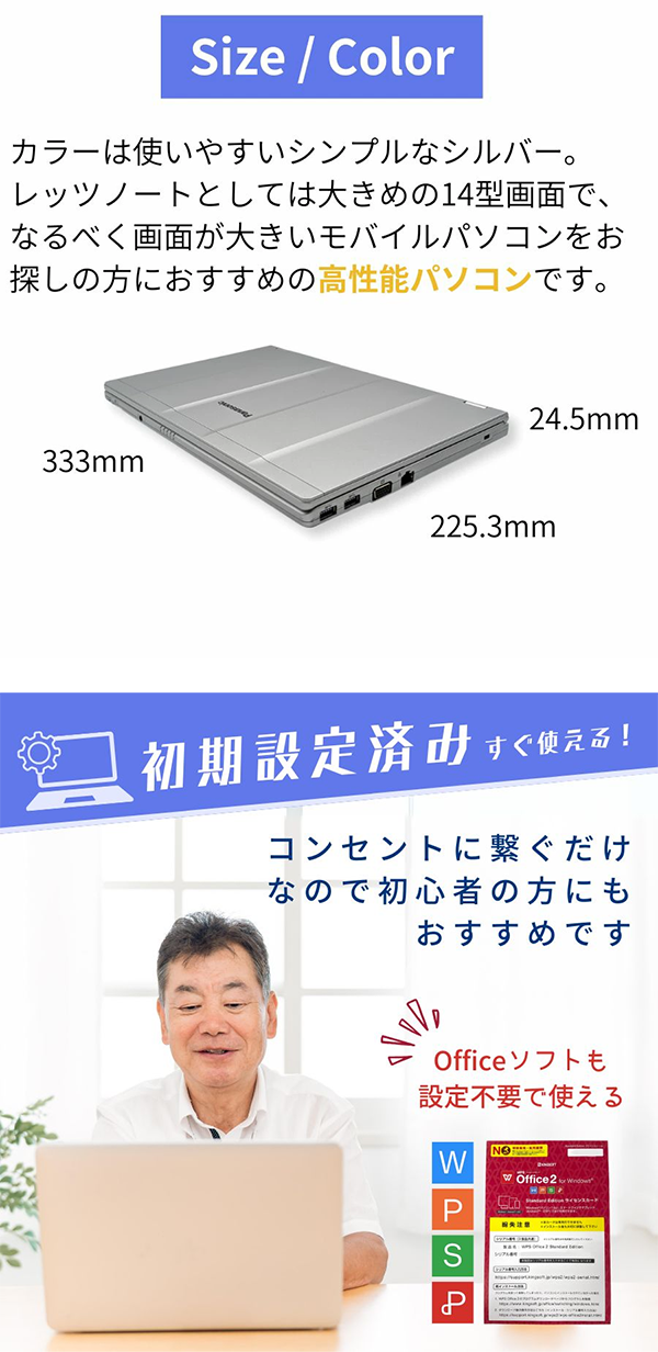 中古 ノートパソコン PC パナソニック レッツノート LV9 10世代 Core i5 Wi-fi6 Windows11 14型