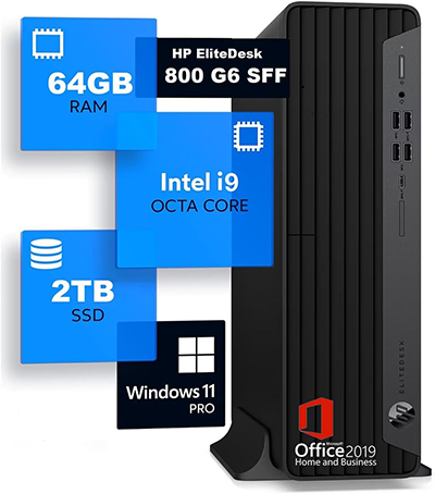中古 デスクトップパソコン PC HP EliteDesk 800 G6 SFF Core i9 メモリ 64GB Windows11
