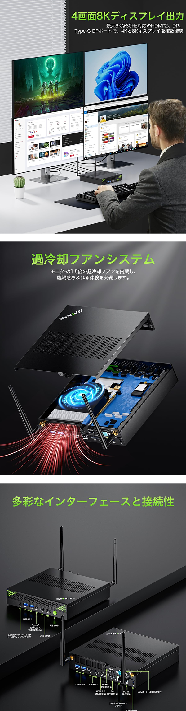 新品 ミニデスクトップパソコン PC GMKtec K10 13世代 Core i9 4画面出力 Windows11
