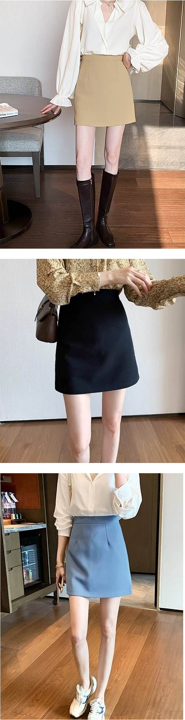 ◎レディース Aライン ミニスカート 40～43cm丈 バックファスナー
