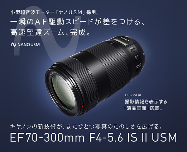新品 一眼レフ用 交換レンズ 望遠ズーム キヤノン Canon EF70~300mm F4~5.6
