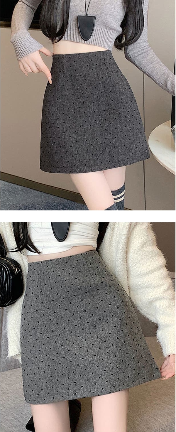 レディース ハートドット柄 Aライン ミニスカート バックファスナー SHOPLIST
