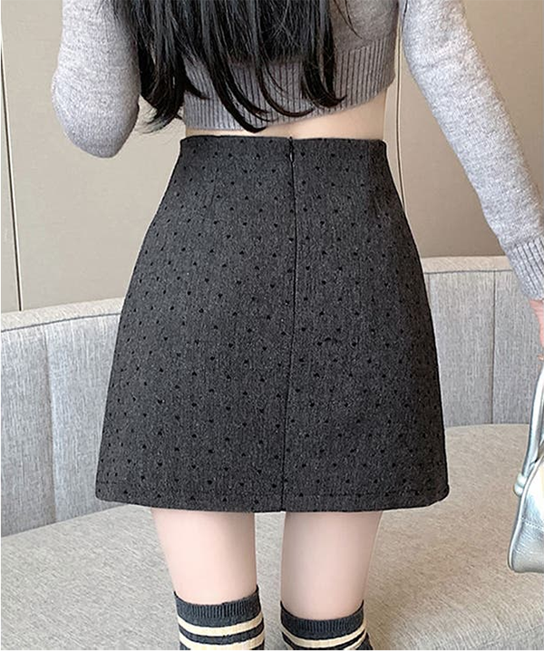 レディース ハートドット柄 Aライン ミニスカート バックファスナー SHOPLIST
