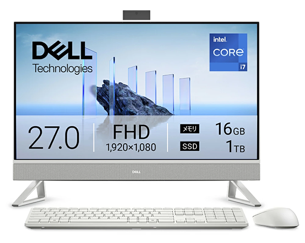新品 デスクトップパソコン PC 27型一体 デル Dell AIO EC27250 13世代 インテル Core i7 Windows11

