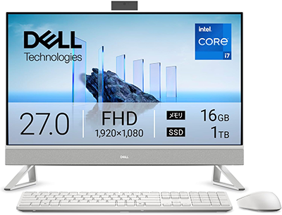 新品 デスクトップパソコン PC 27型一体 デル Dell AIO EC27250 13世代 インテル Core i7 Windows11
