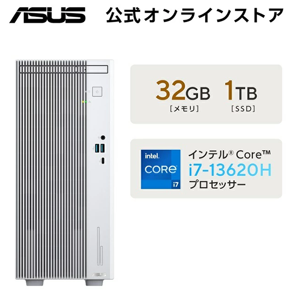 新品 デスクトップパソコン PC ASUS V500 Mini Tower 13世代 i7-13620H Wi-Fi6 Windows11
