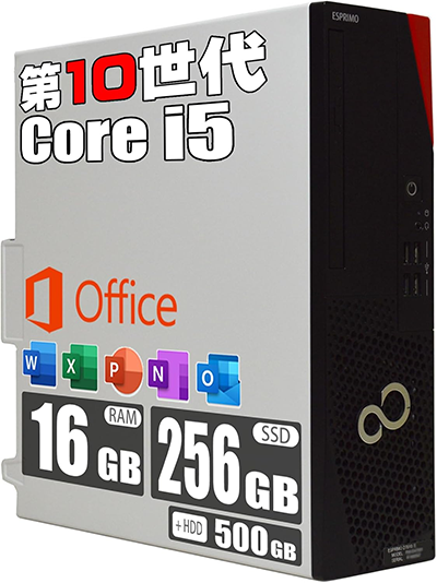 中古 デスクトップパソコン PC 富士通 D7010 10世代 Core i7-10500 Windows11

