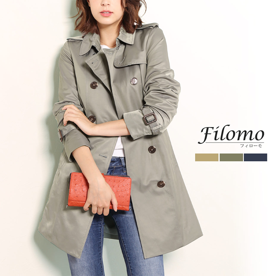 レディース スプリング トレンチ コート 82cm丈 Filomo