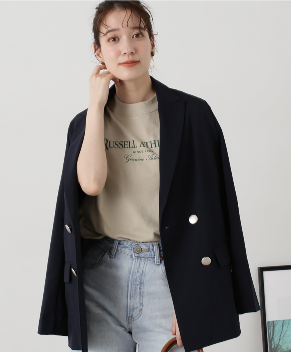 レディース マットウース ストレッチ テーラード ダブル ジャケット N. Natural Beauty Basic