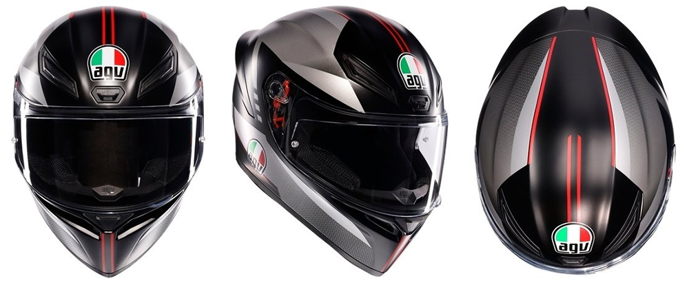 フルフェース ヘルメット AGV K1 S JIST ブラック&メタリックカラー