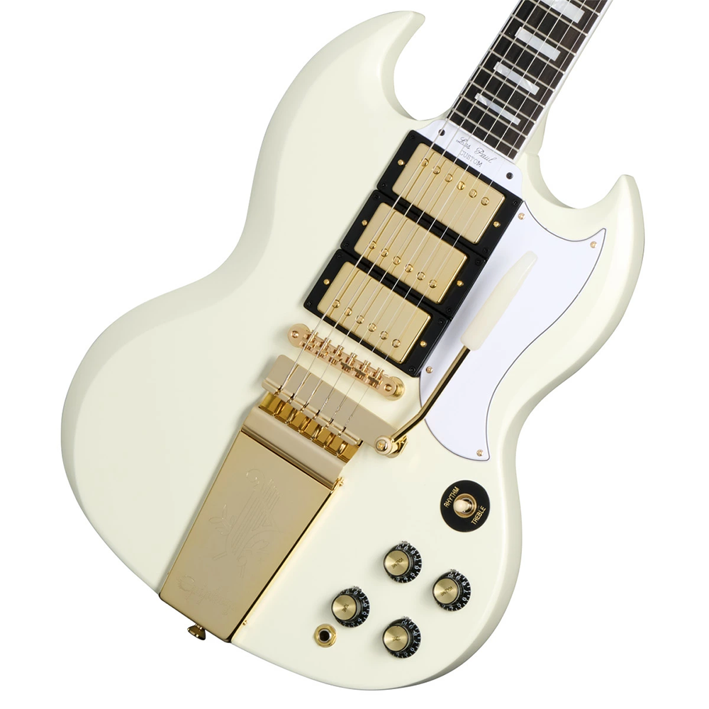 新品 エレキギター エピフォン Epiphone SG Custom with Maestro Vibrola Classic White